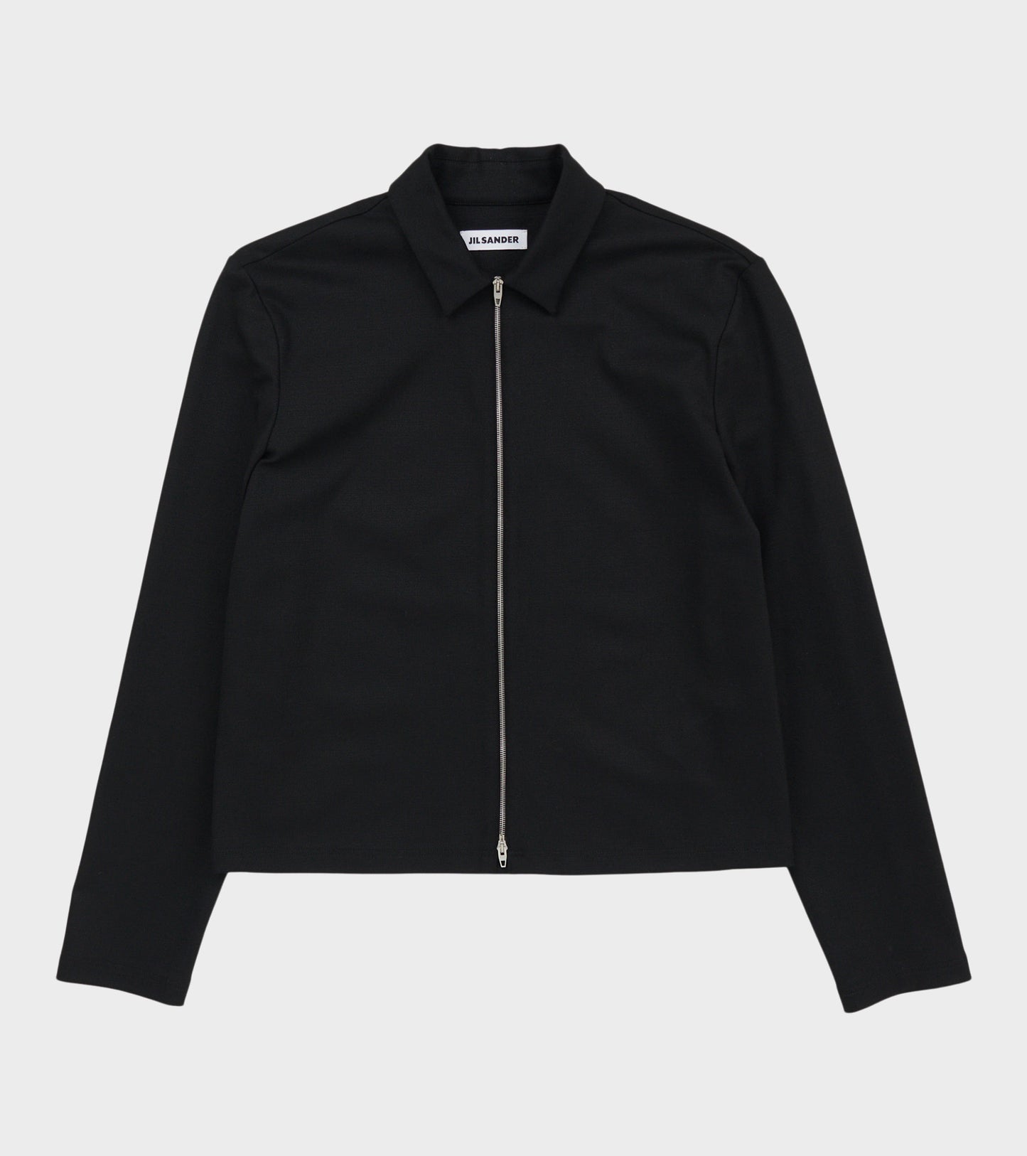 Stretch Virgin Wool Zip Shirt Black
