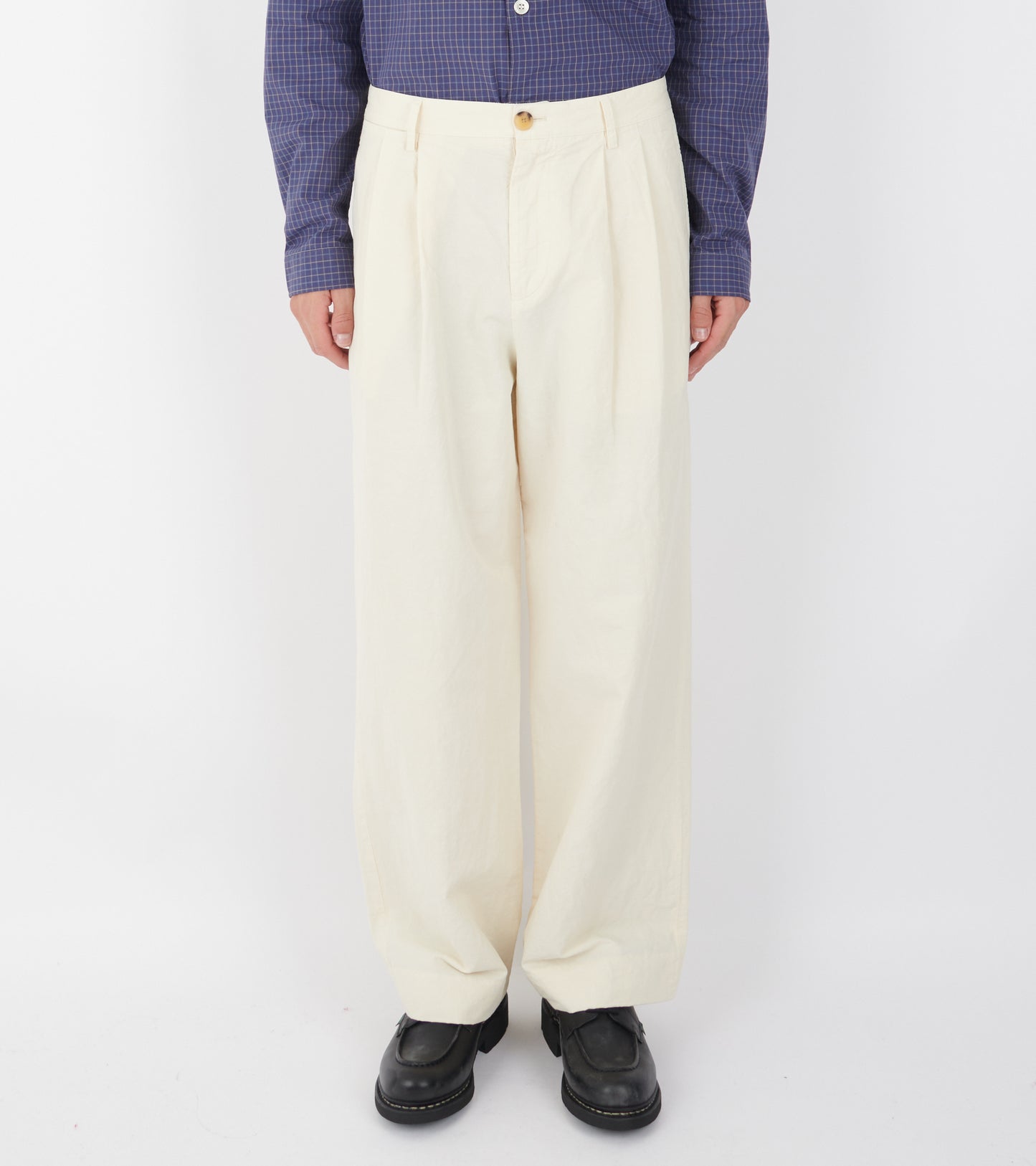 Double Pleat Trousers Off-white
