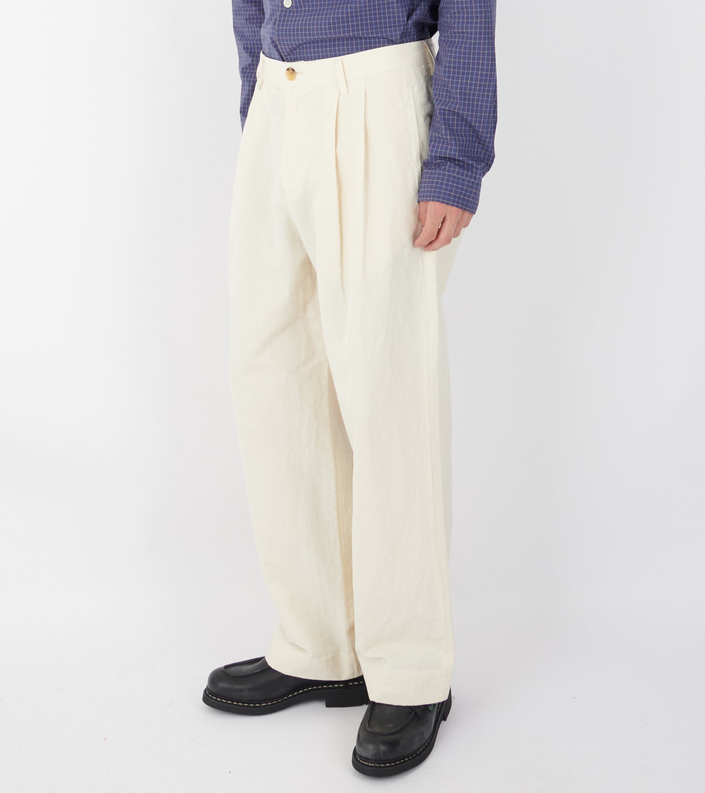 Double Pleat Trousers Off-white