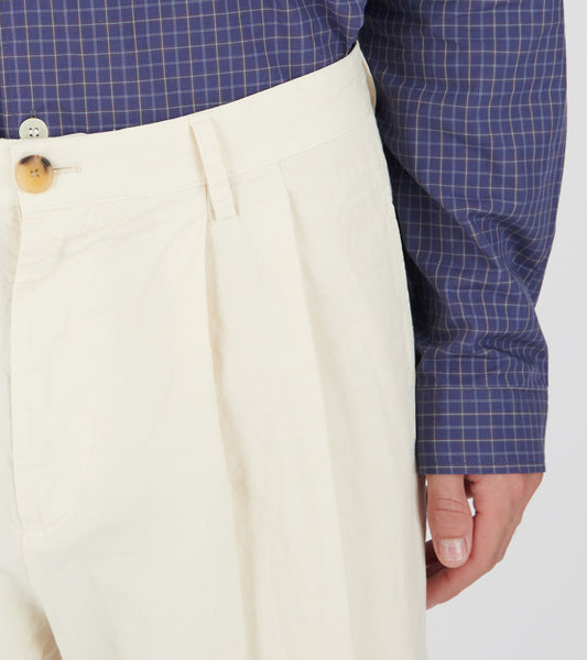 Double Pleat Trousers Off-white