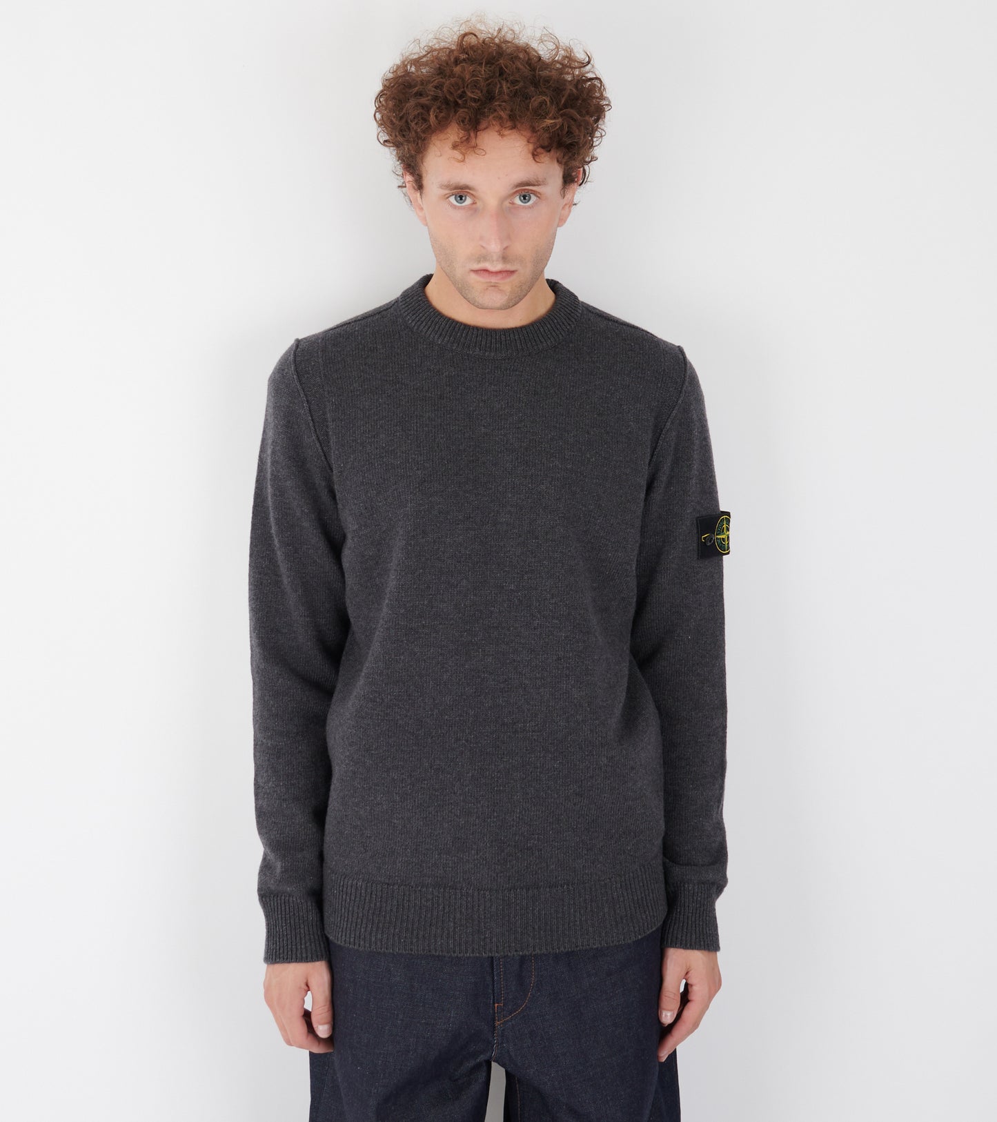 Virgin Wool Mix Knit Dark Grey