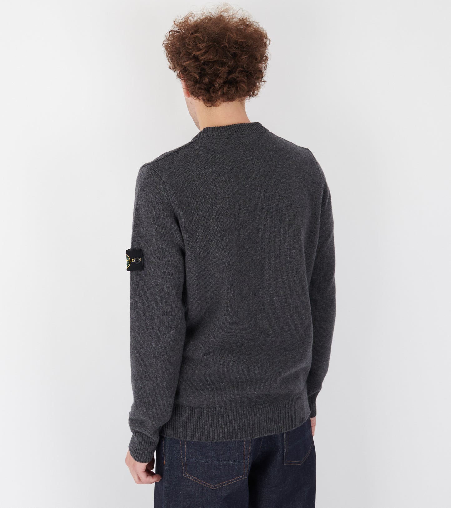Virgin Wool Mix Knit Dark Grey