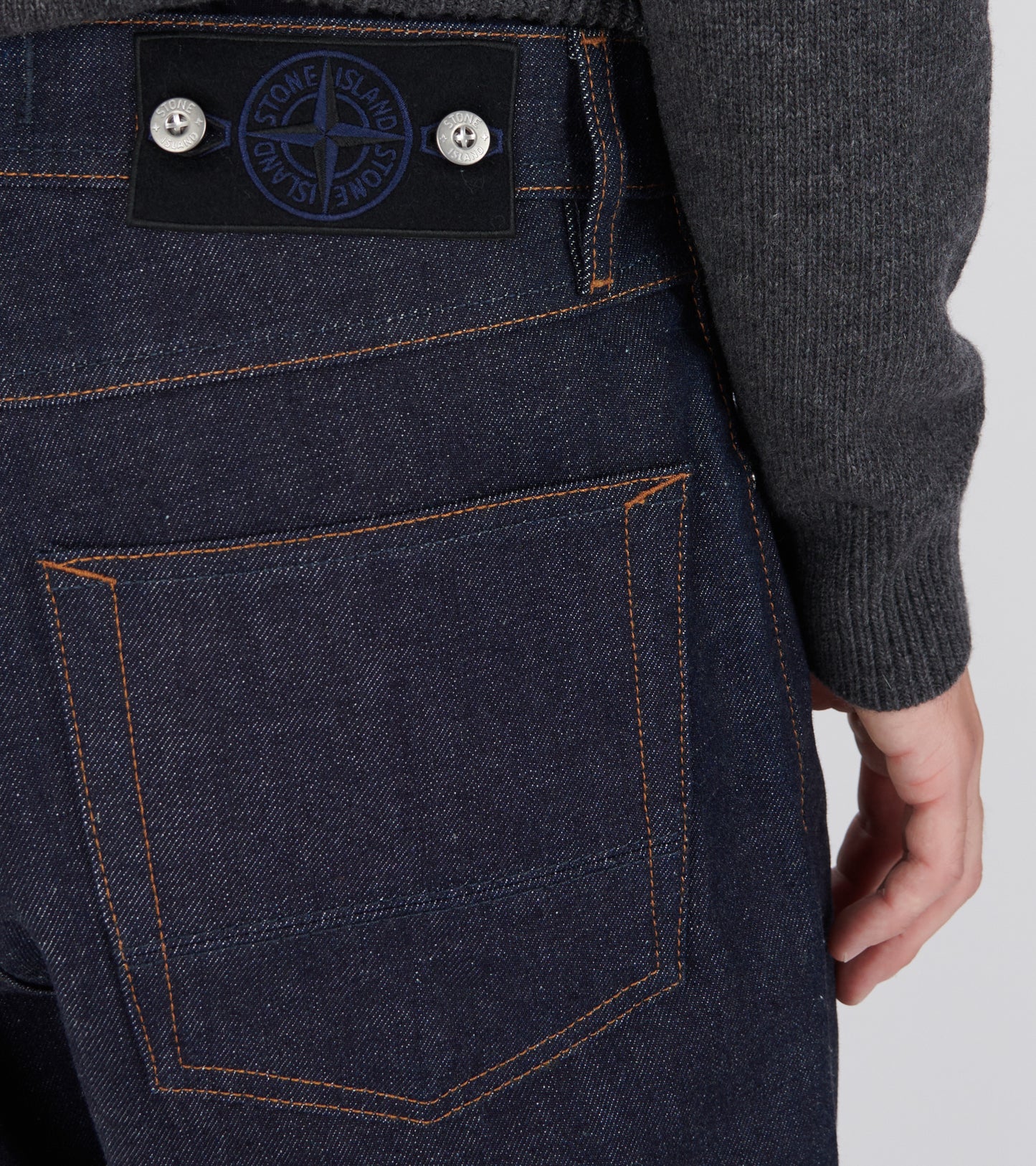 Loose Jeans Raw Denim Dark Blue