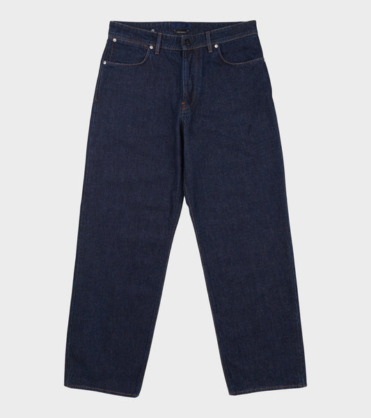 Loose Rinsed Denim Jeans Indigo