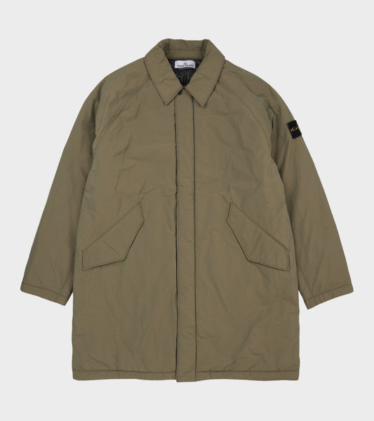 Padded Long Coat Dusty Green