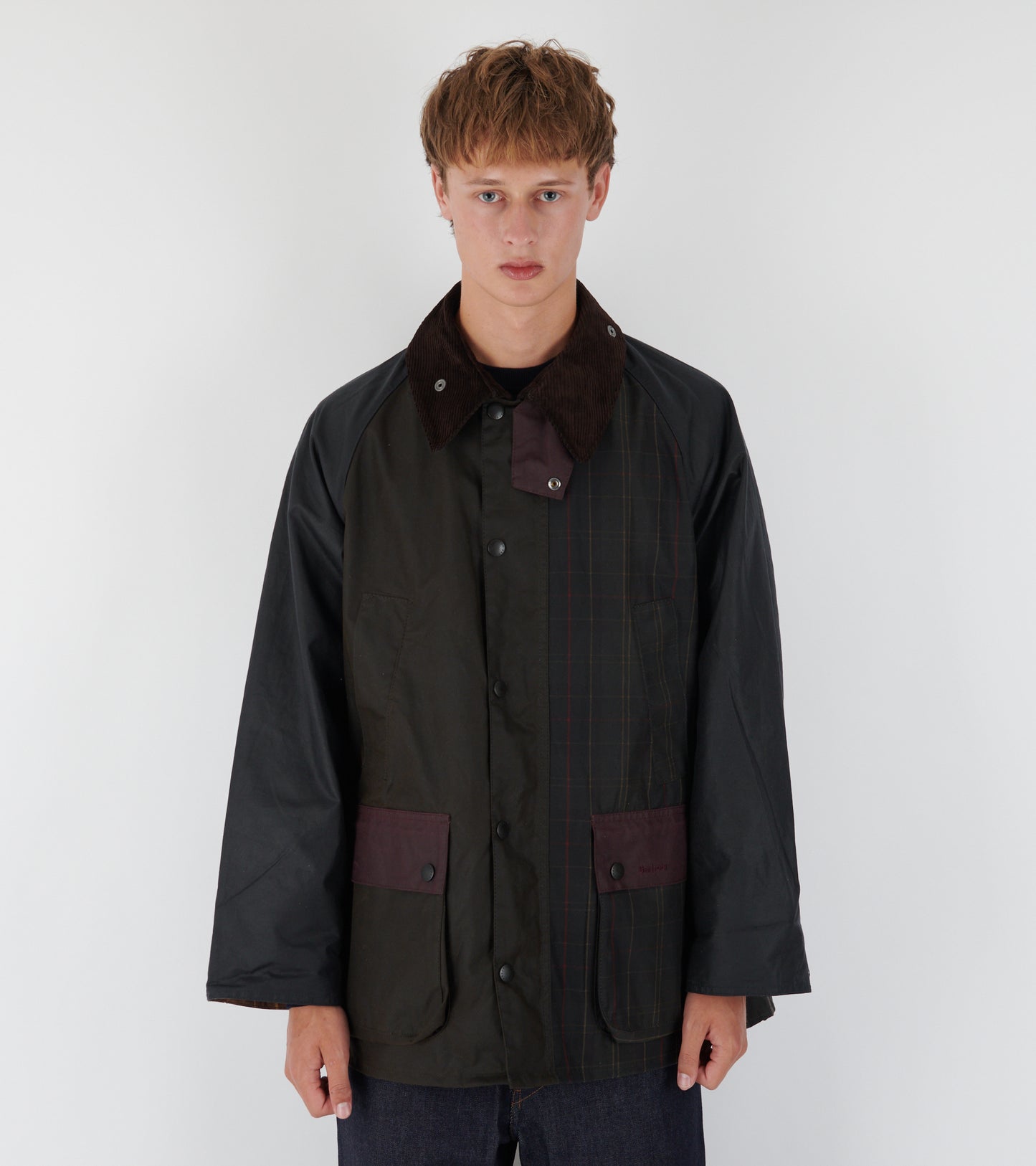 Patchwork OS Bedale Wax Jacket Tartan Mix