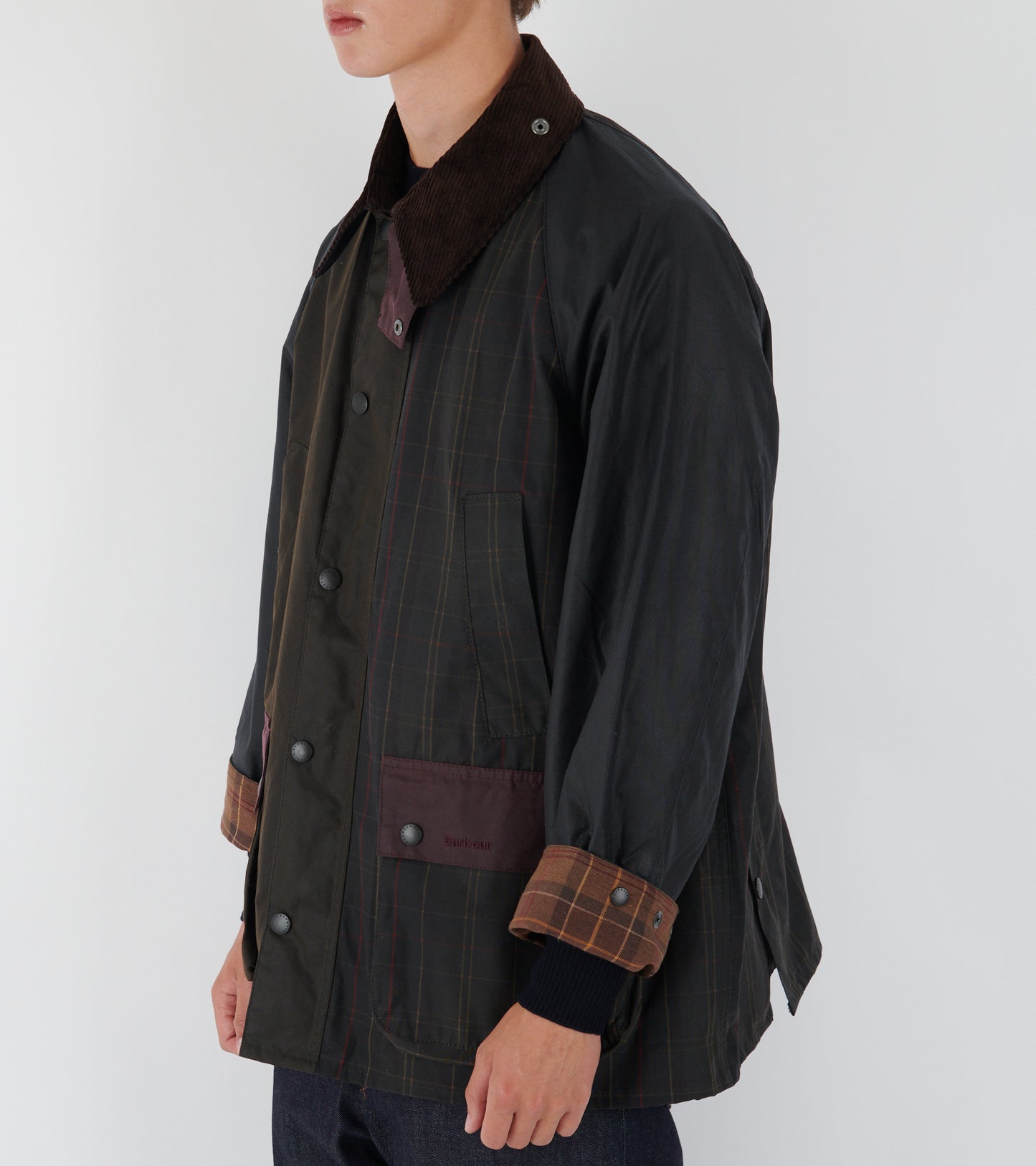Patchwork OS Bedale Wax Jacket Tartan Mix