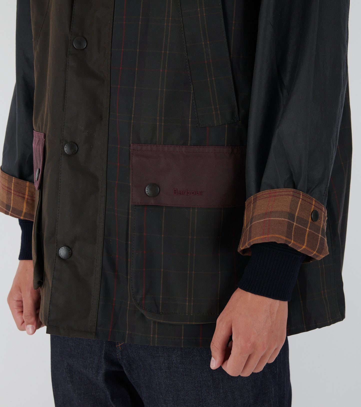 Patchwork OS Bedale Wax Jacket Tartan Mix