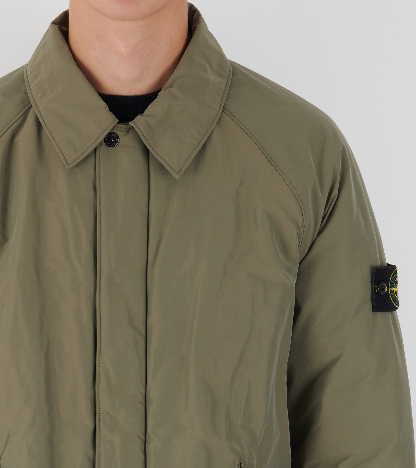 Padded Long Coat Dusty Green