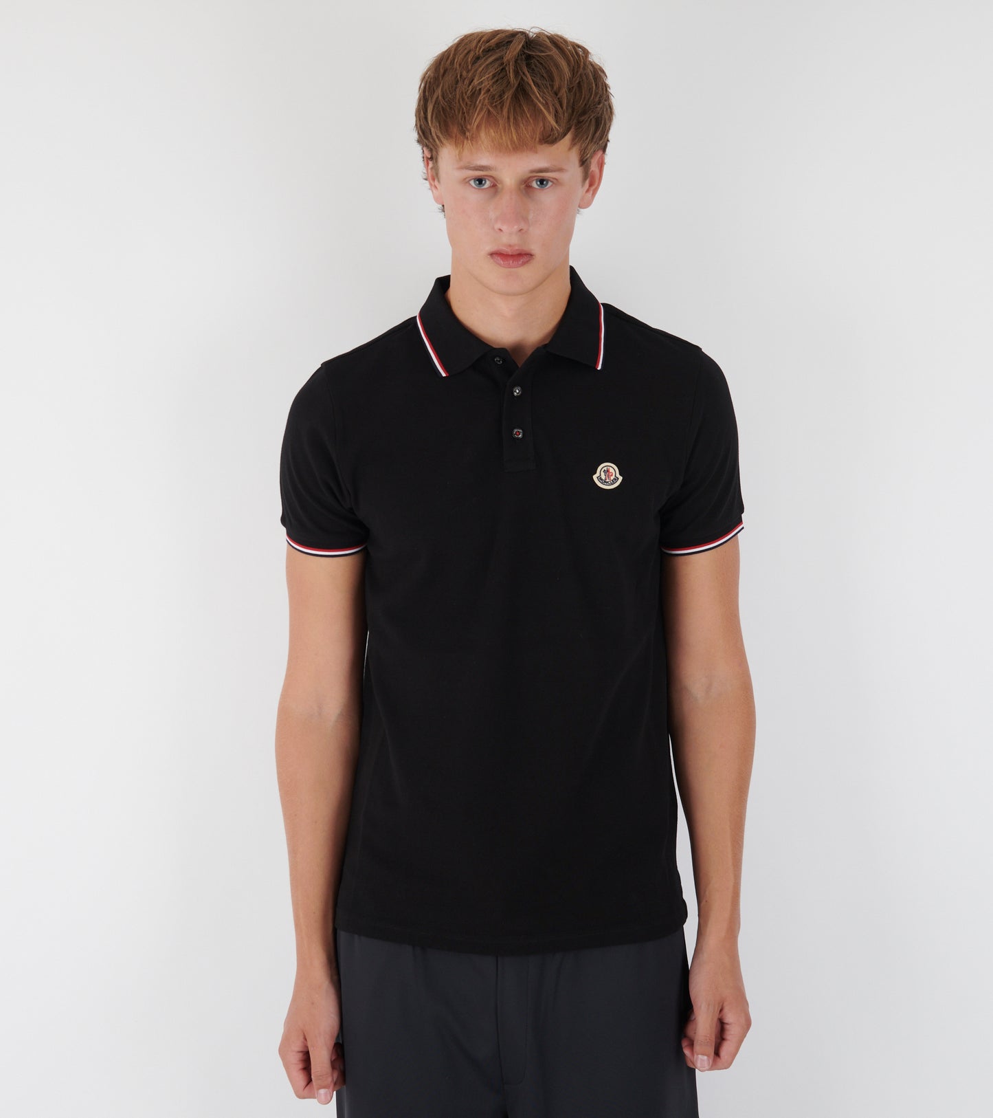 S/S Tricolour Polo Black
