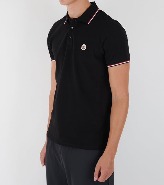 S/S Tricolour Polo Black