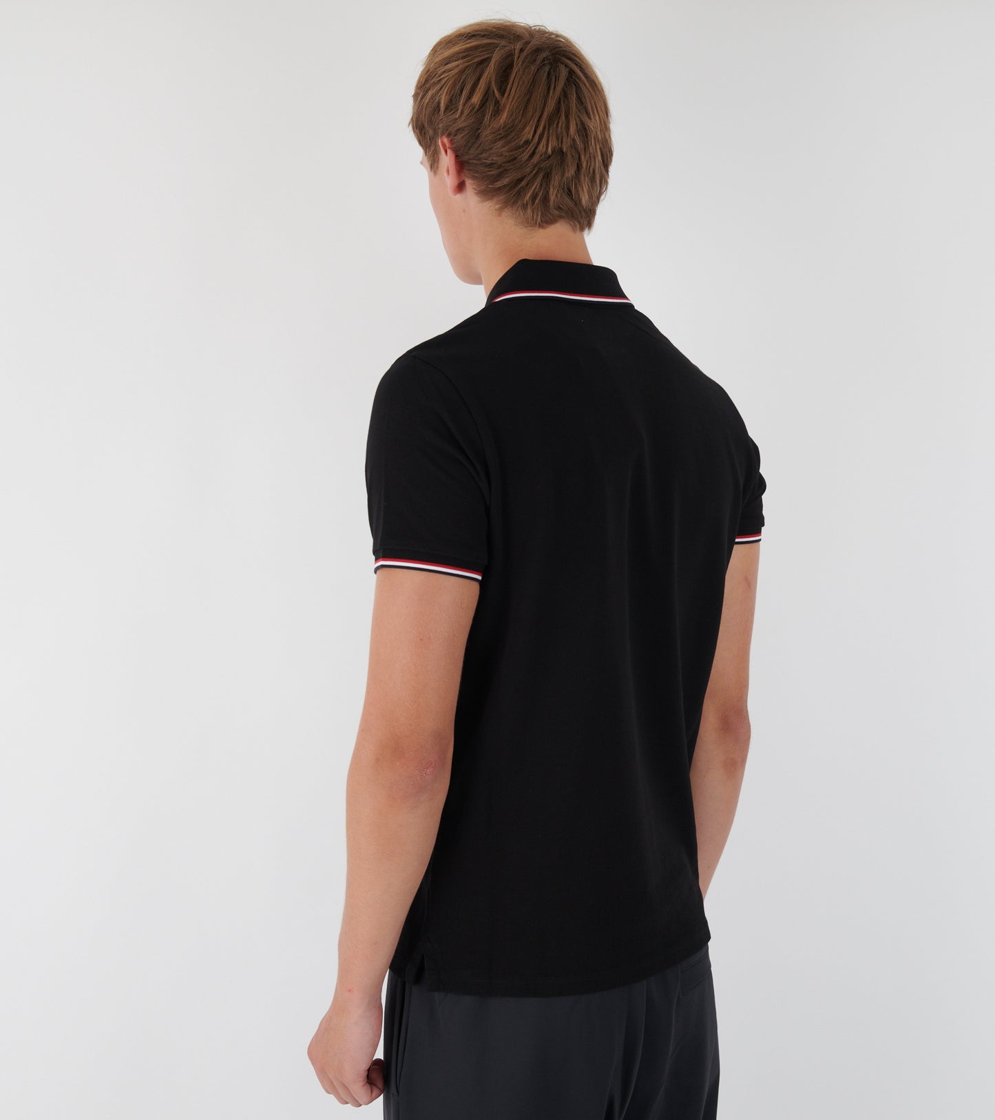 S/S Tricolour Polo Black