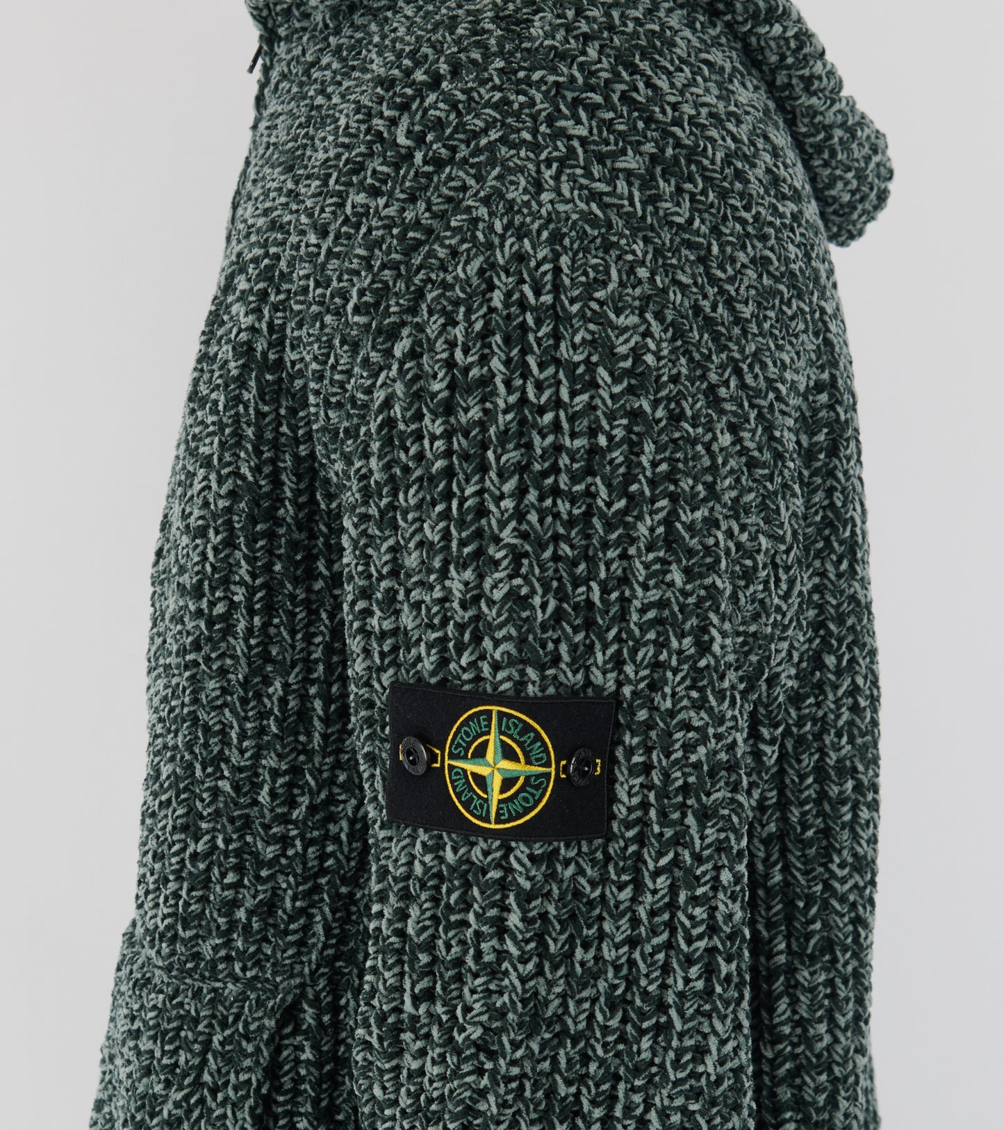 Chunky Soft Cotton Yarn Hoodie Dark Green Mix