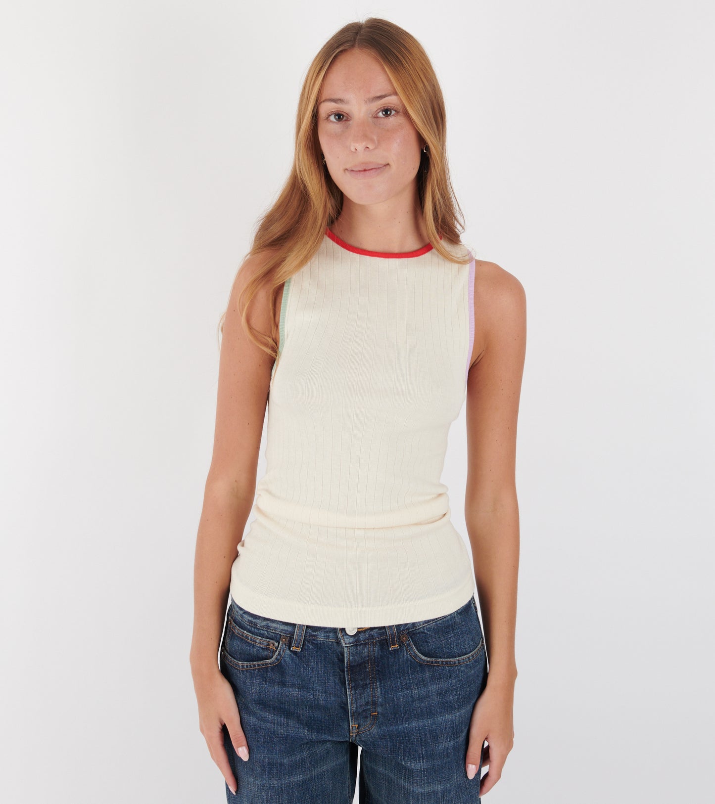 101 Tank Top Helena Ecru/Kontrast