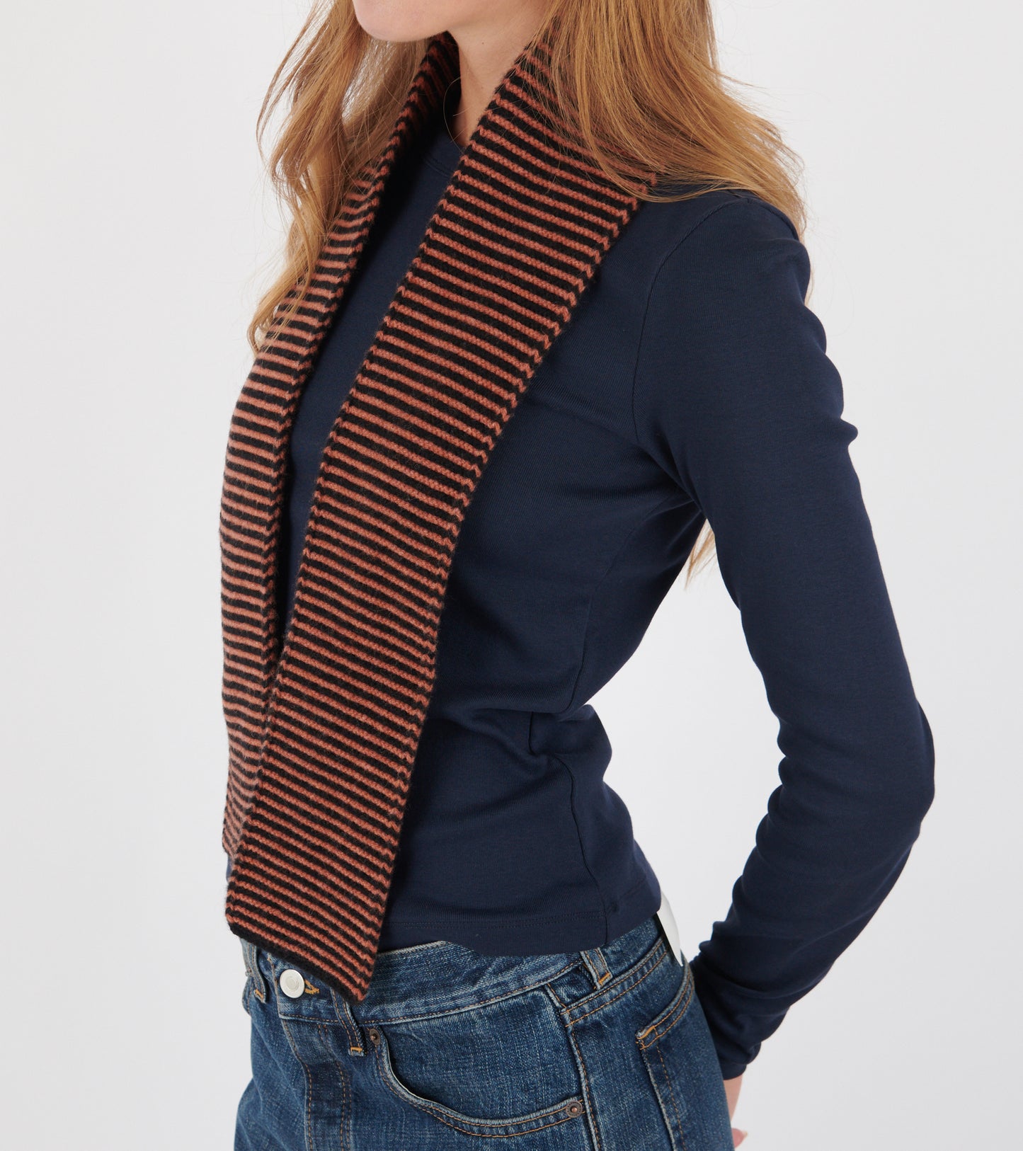 Small Garter Stitch Scarf Black/Iron Oxide