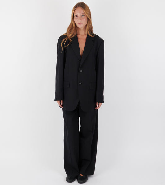Light Wool Max Gabardine Jacket Top Black