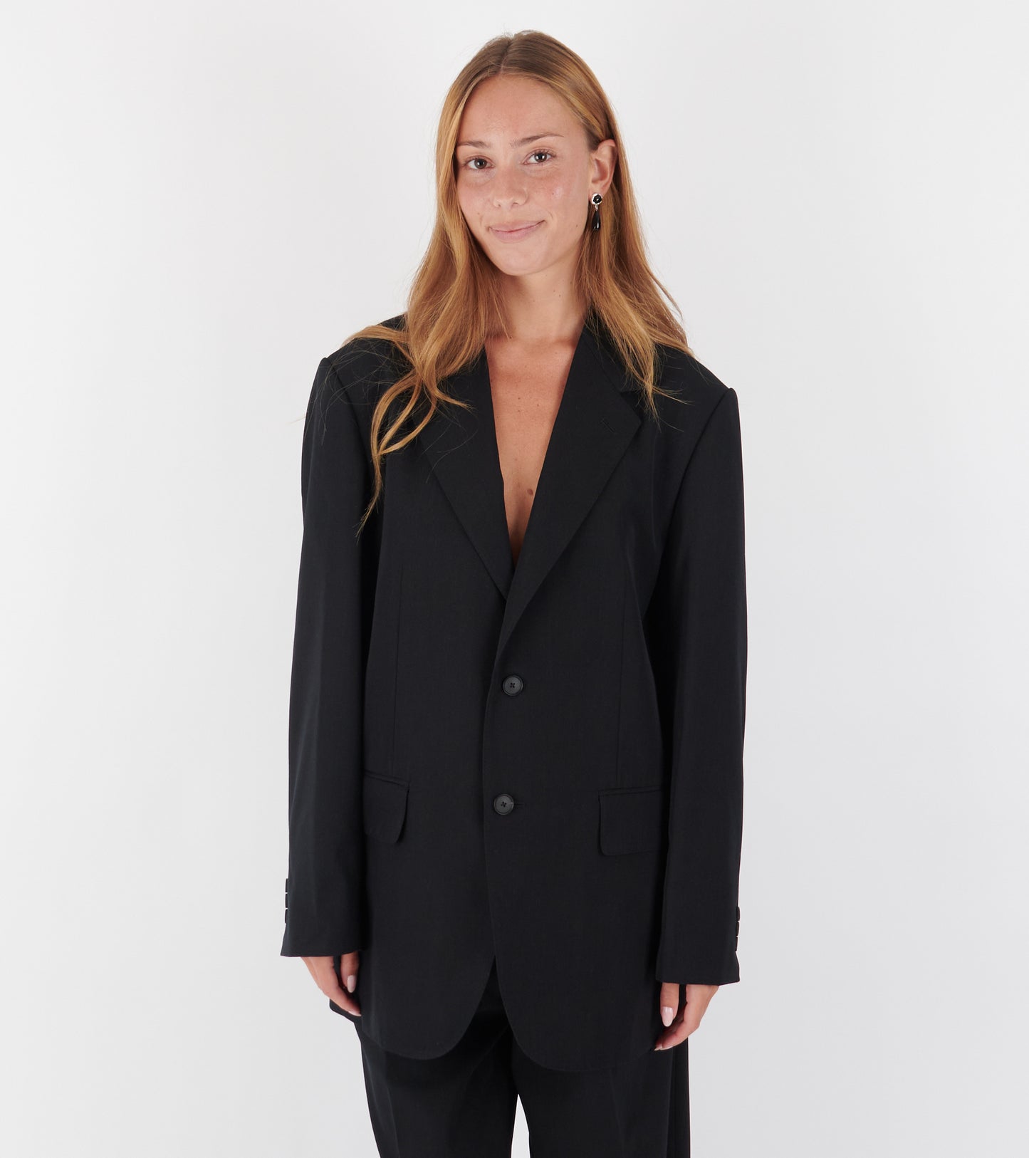 Light Wool Max Gabardine Jacket Top Black