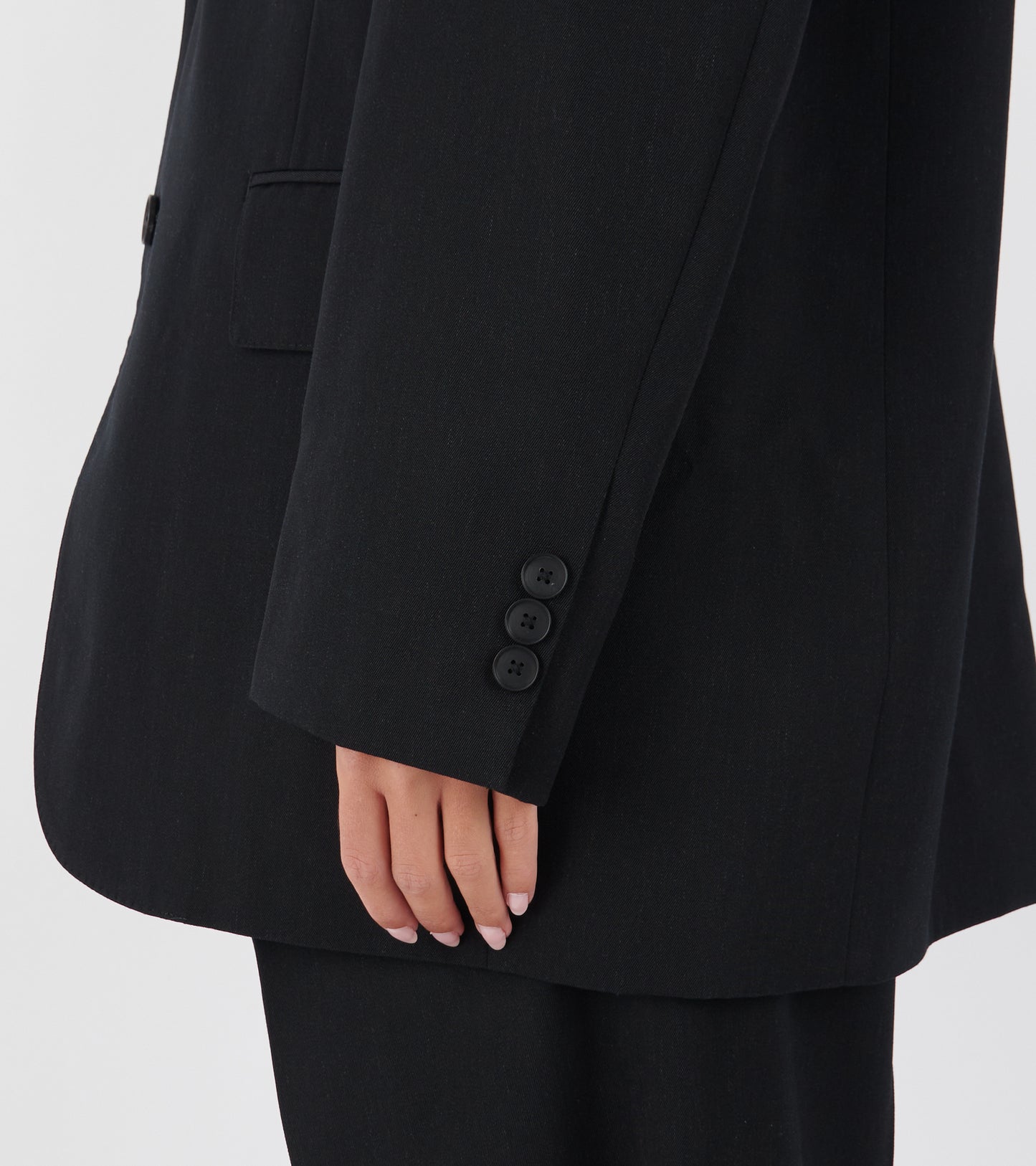 Light Wool Max Gabardine Jacket Top Black