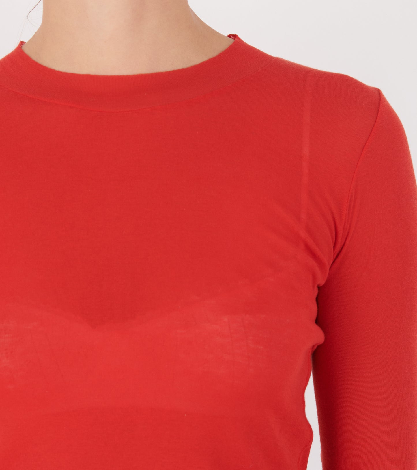 Super High Gauge Sheer Rib L/S Tee Red