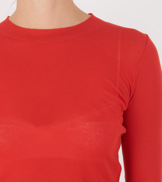 Super High Gauge Sheer Rib L/S Tee Red
