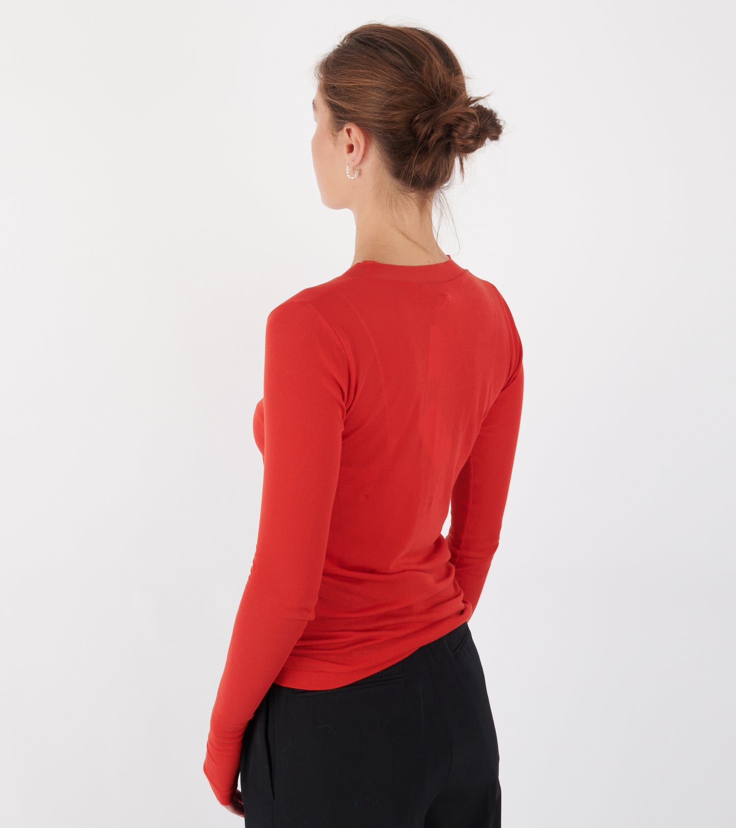 Super High Gauge Sheer Rib L/S Tee Red