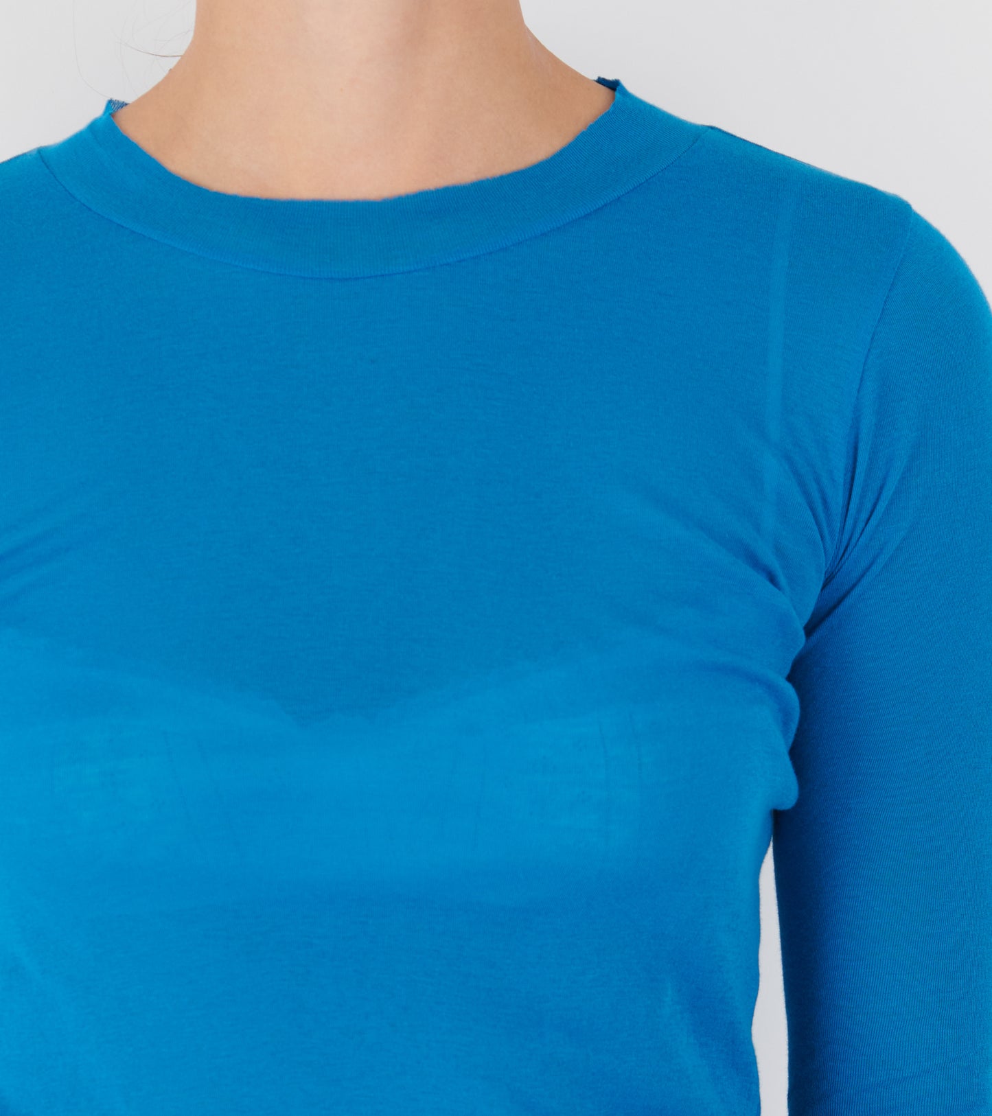Super High Gauge Sheer Rib L/S Tee Blue