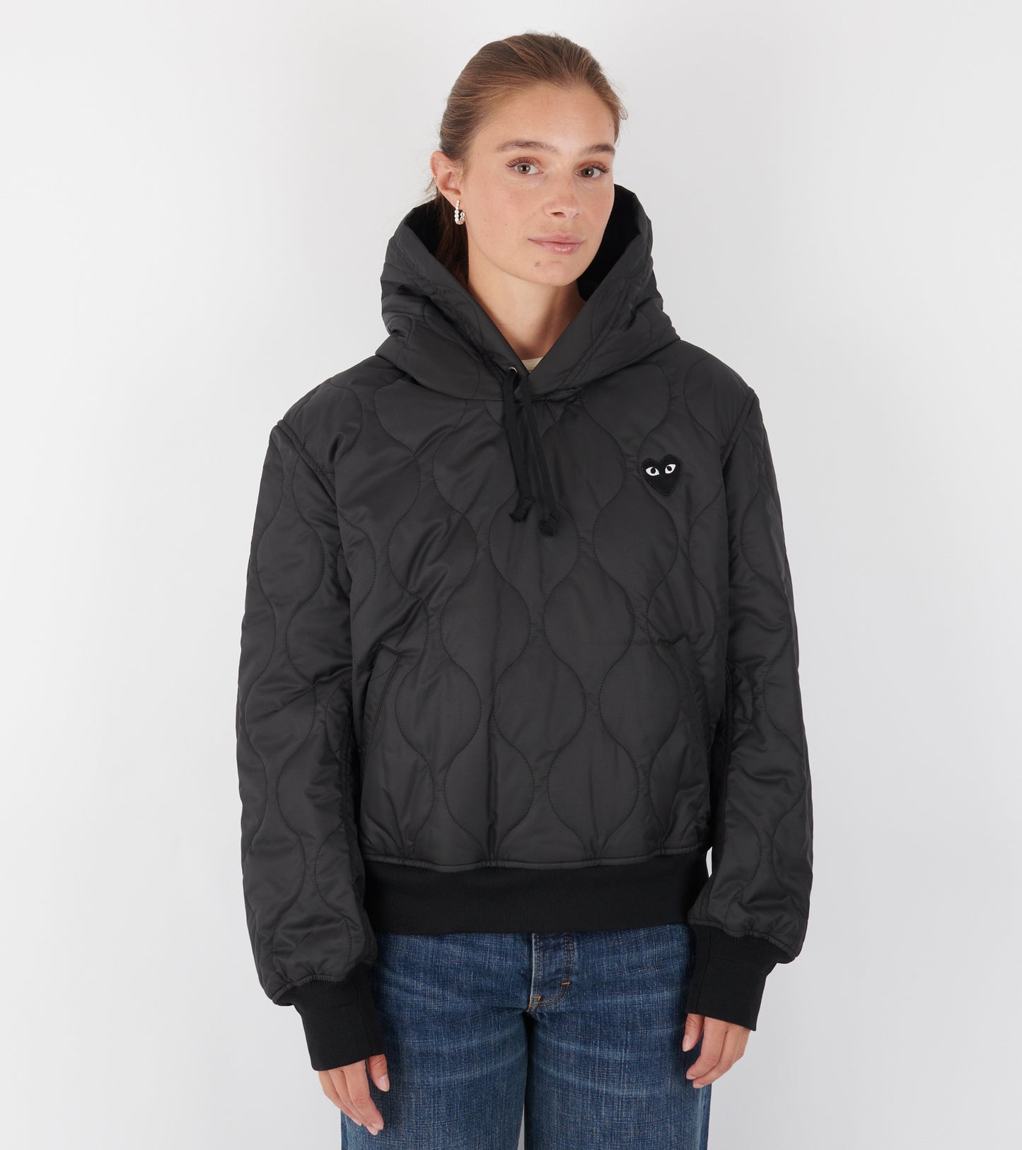 U Black Heart Hooded Jacket Black