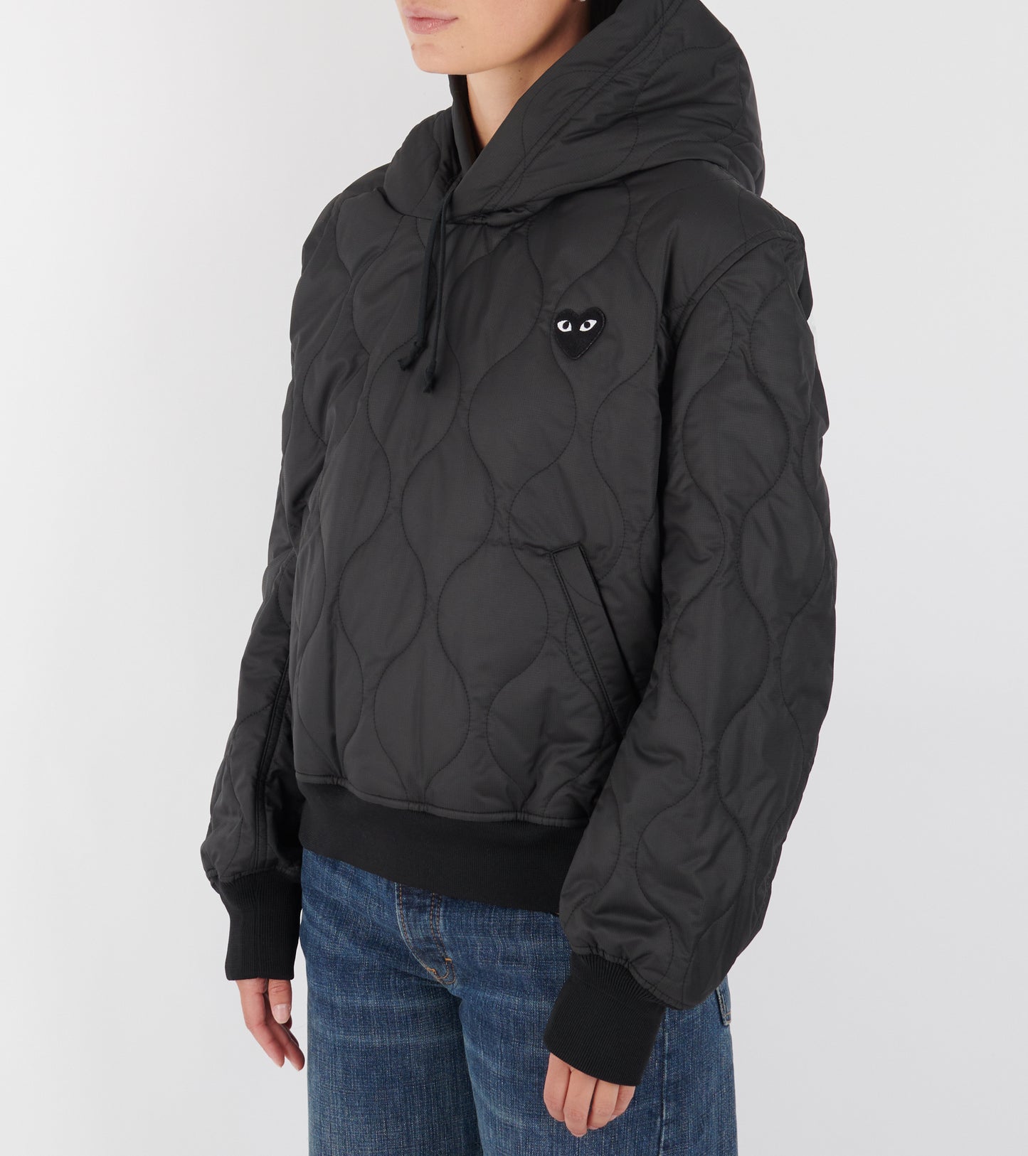 U Black Heart Hooded Jacket Black