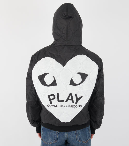 U Black Heart Hooded Jacket Black