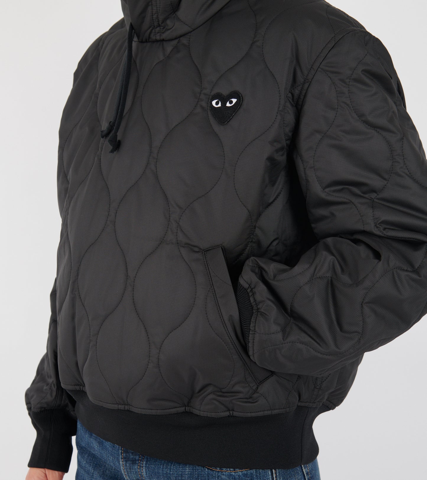 U Black Heart Hooded Jacket Black