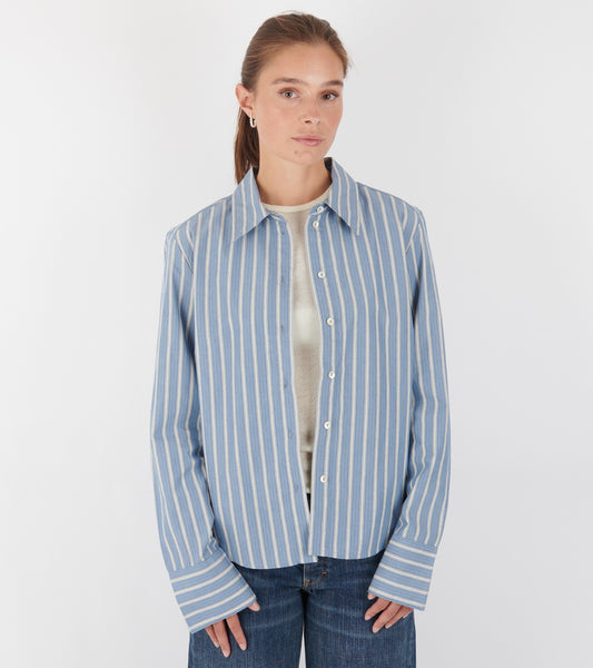 Fauna Shirt Blue/Black/White Stripe