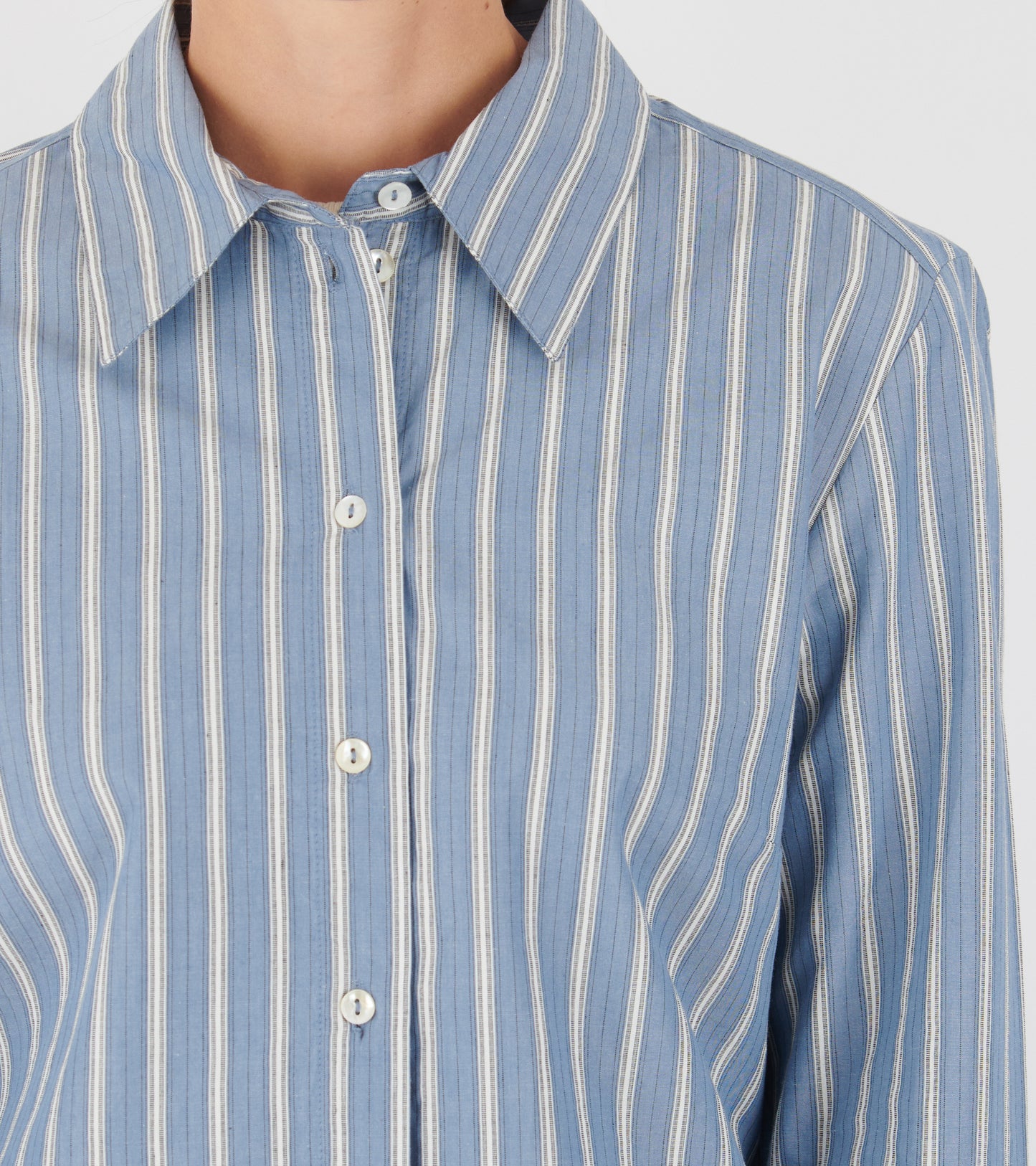 Fauna Shirt Blue/Black/White Stripe