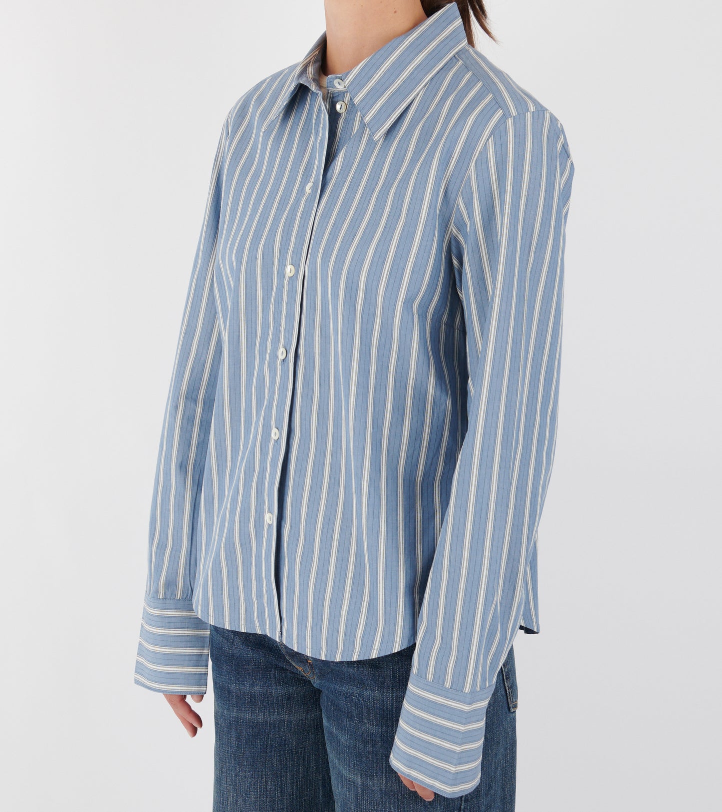 Fauna Shirt Blue/Black/White Stripe