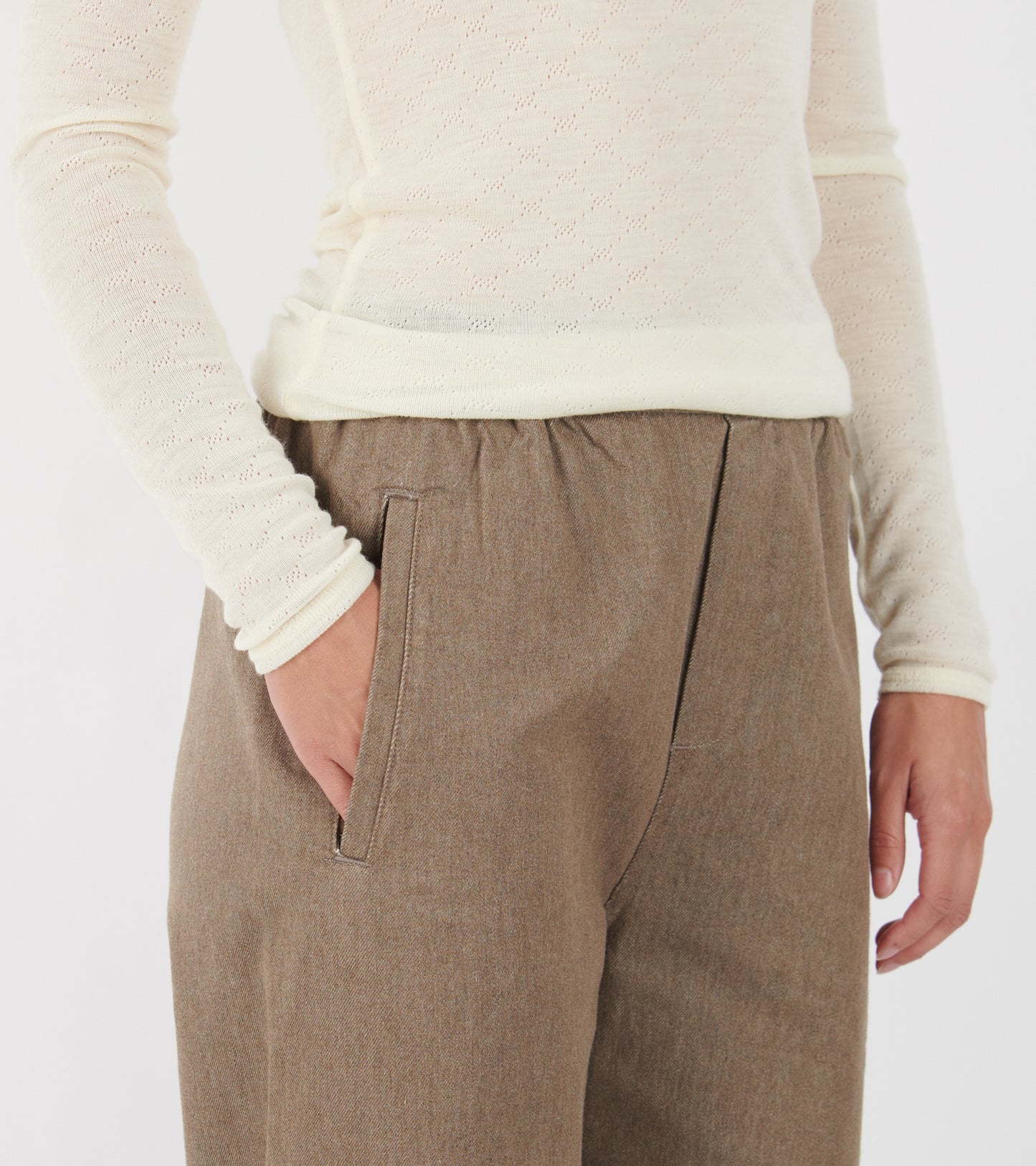 Coco Pant Twill Smokey Brown Melange