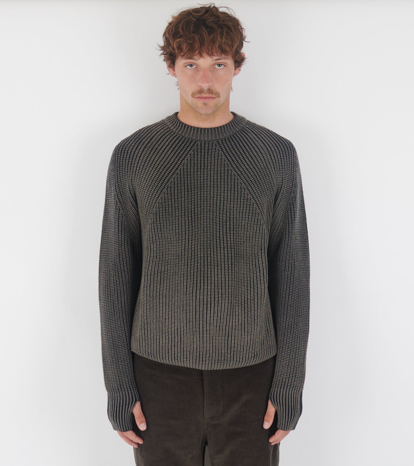 Two Tone Wool Sweater Grey/Navy