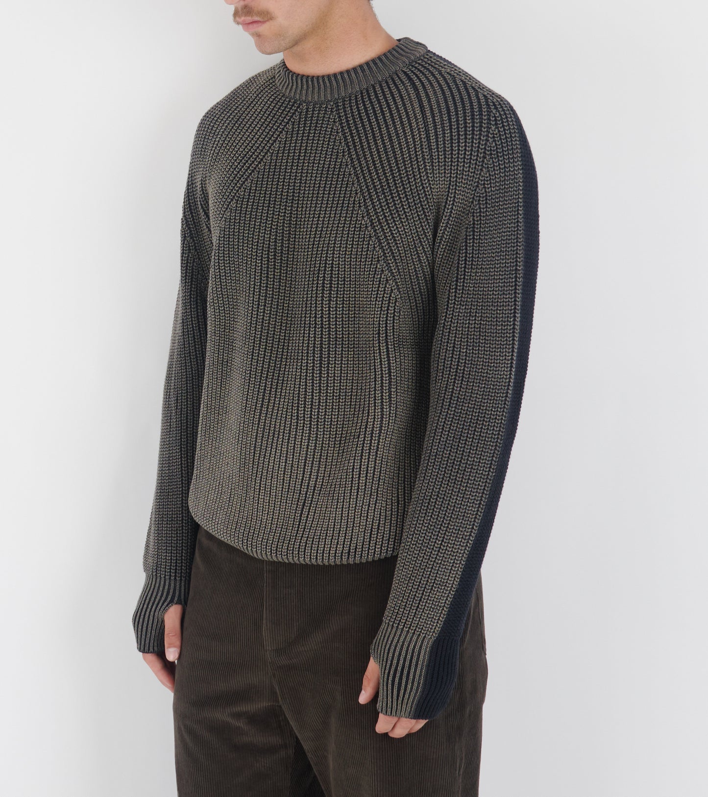 Two Tone Wool Sweater Grey/Navy