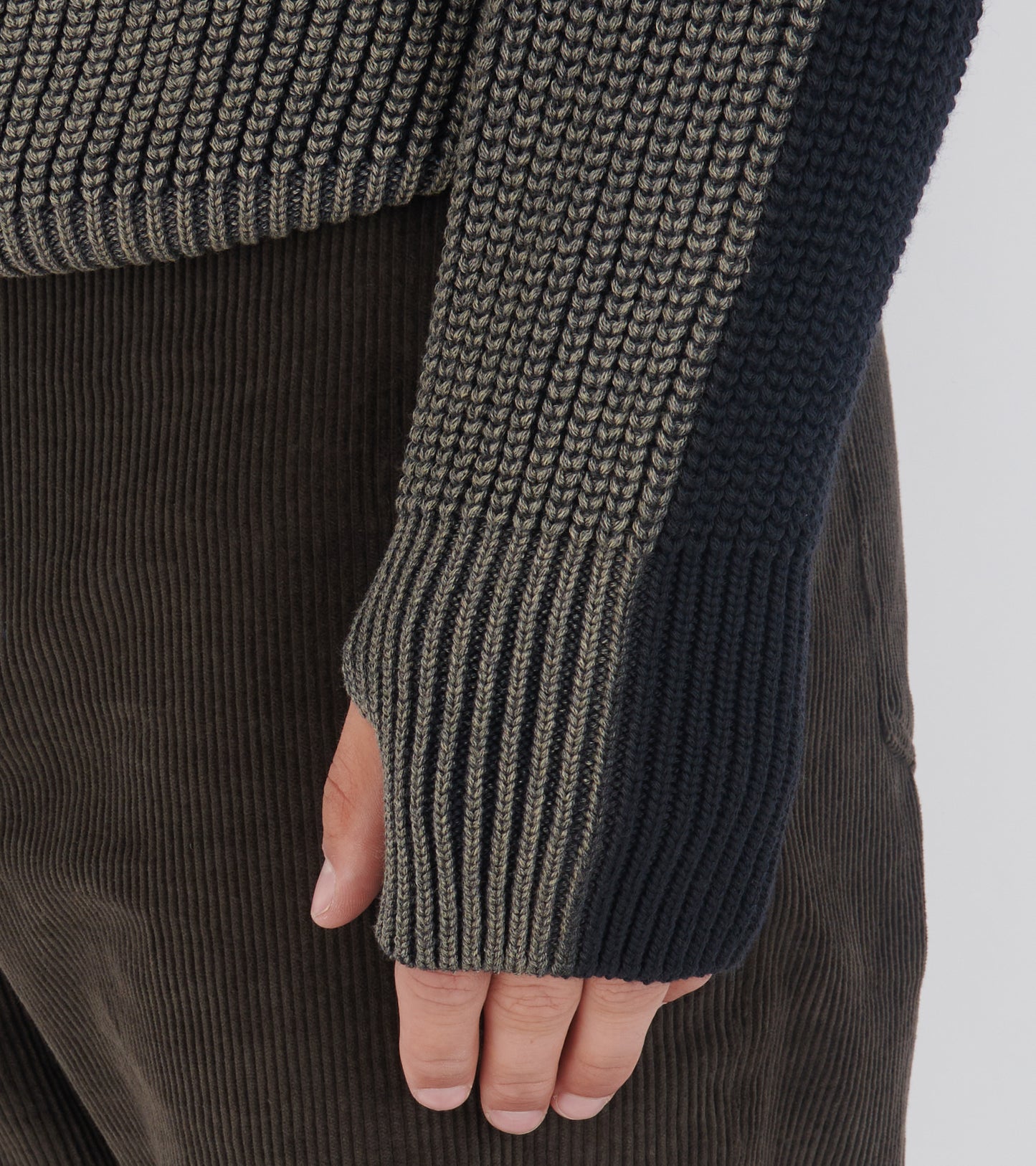Two Tone Wool Sweater Grey/Navy