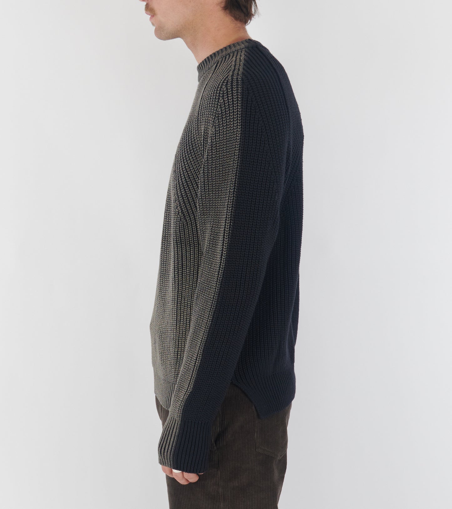 Two Tone Wool Sweater Grey/Navy