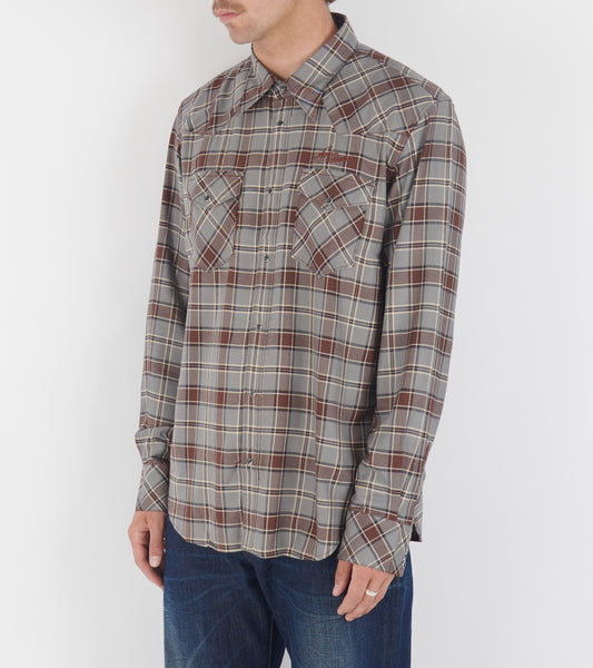 Flannel Check Button-up Shirt Multi Grey