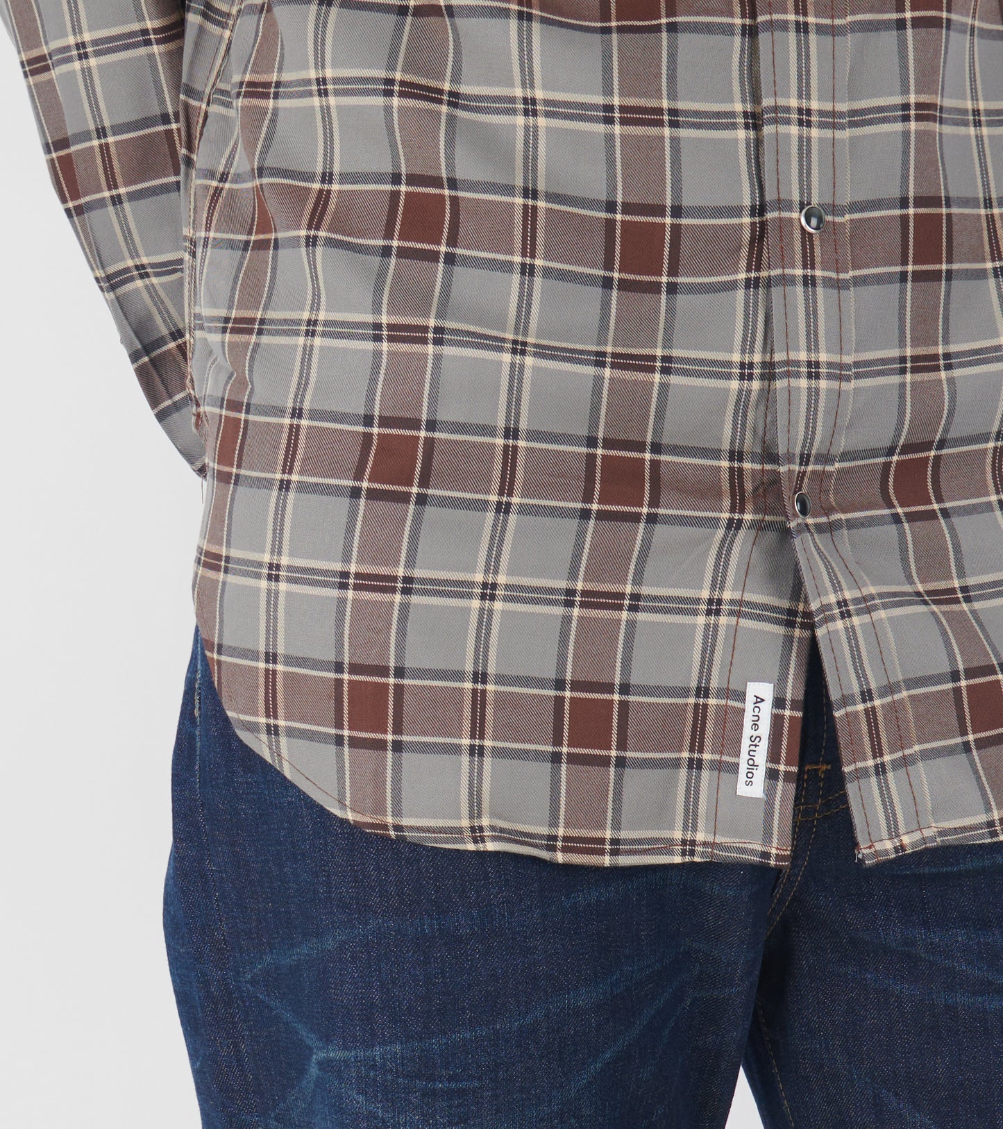 Flannel Check Button-up Shirt Multi Grey