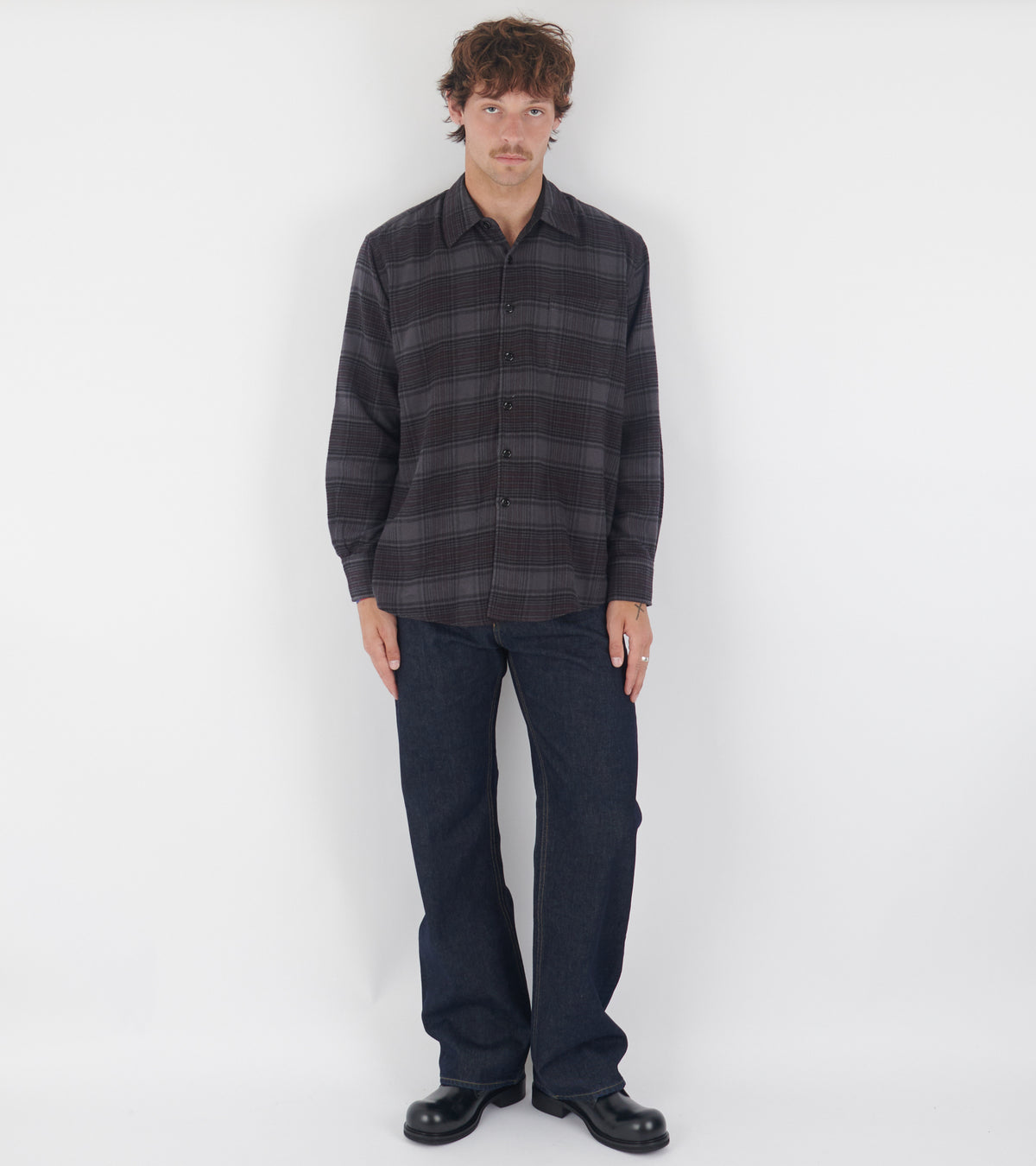 Above Shirt Faded Nocturne Check Flannel
