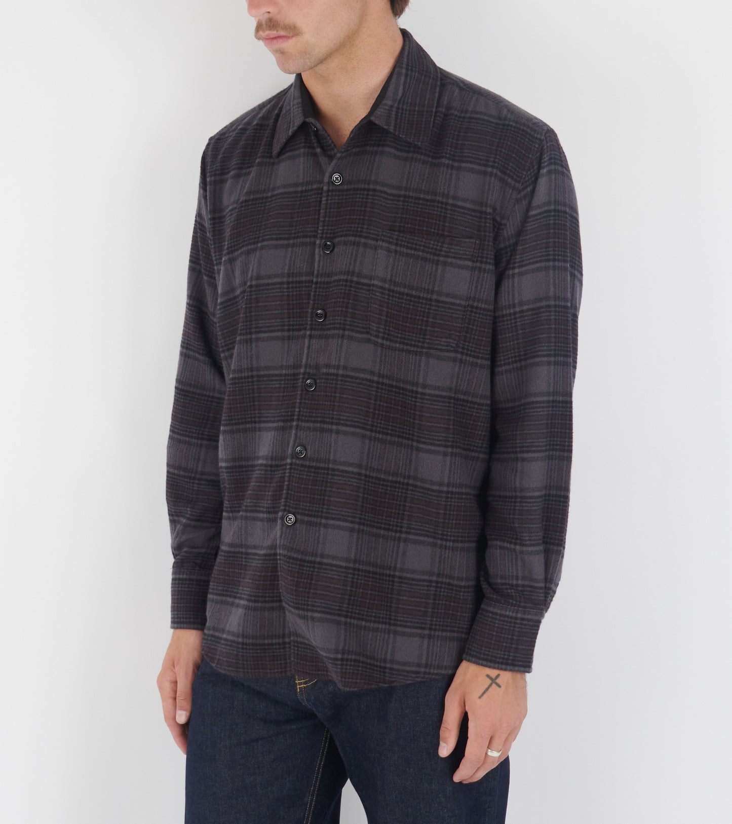 Above Shirt Faded Nocturne Check Flannel