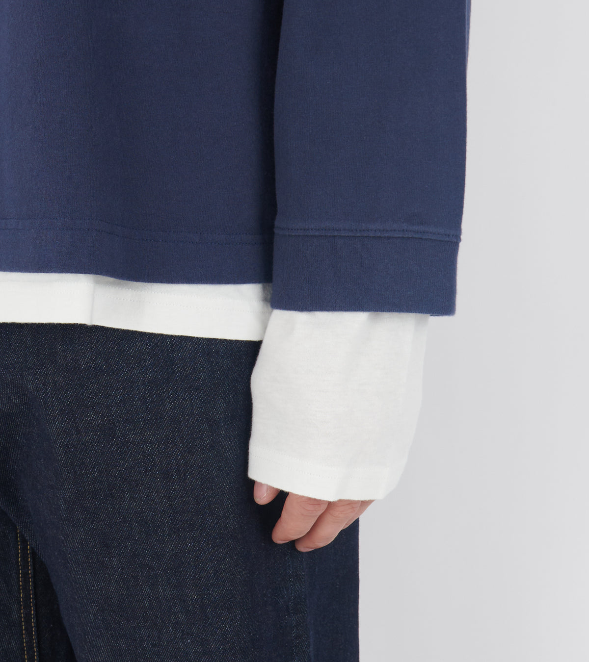 Layered Sweatshirt With Logo Navy/White