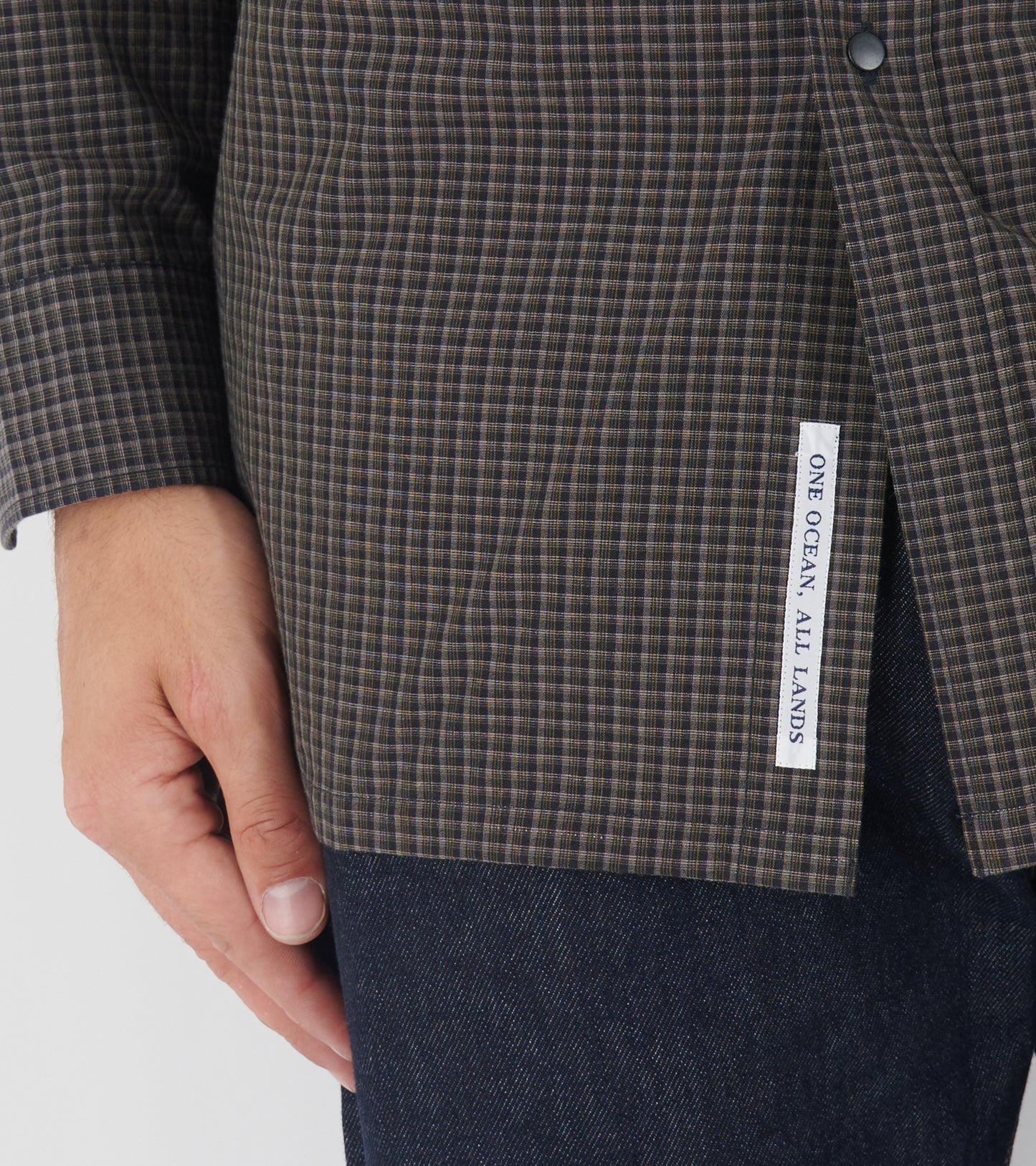 Micro Plaid Wind Shirt Brown/Grey/Navy Mix