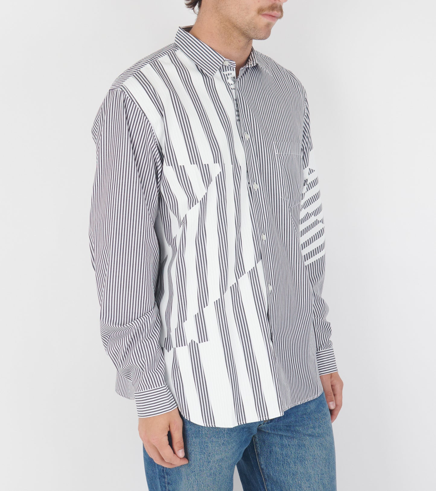 Printed Striped Shirt Black/White