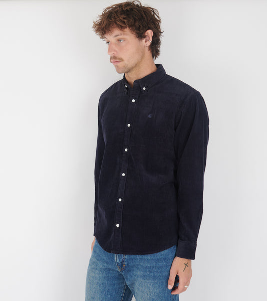 L/S Madison Cord Shirt Dark Navy