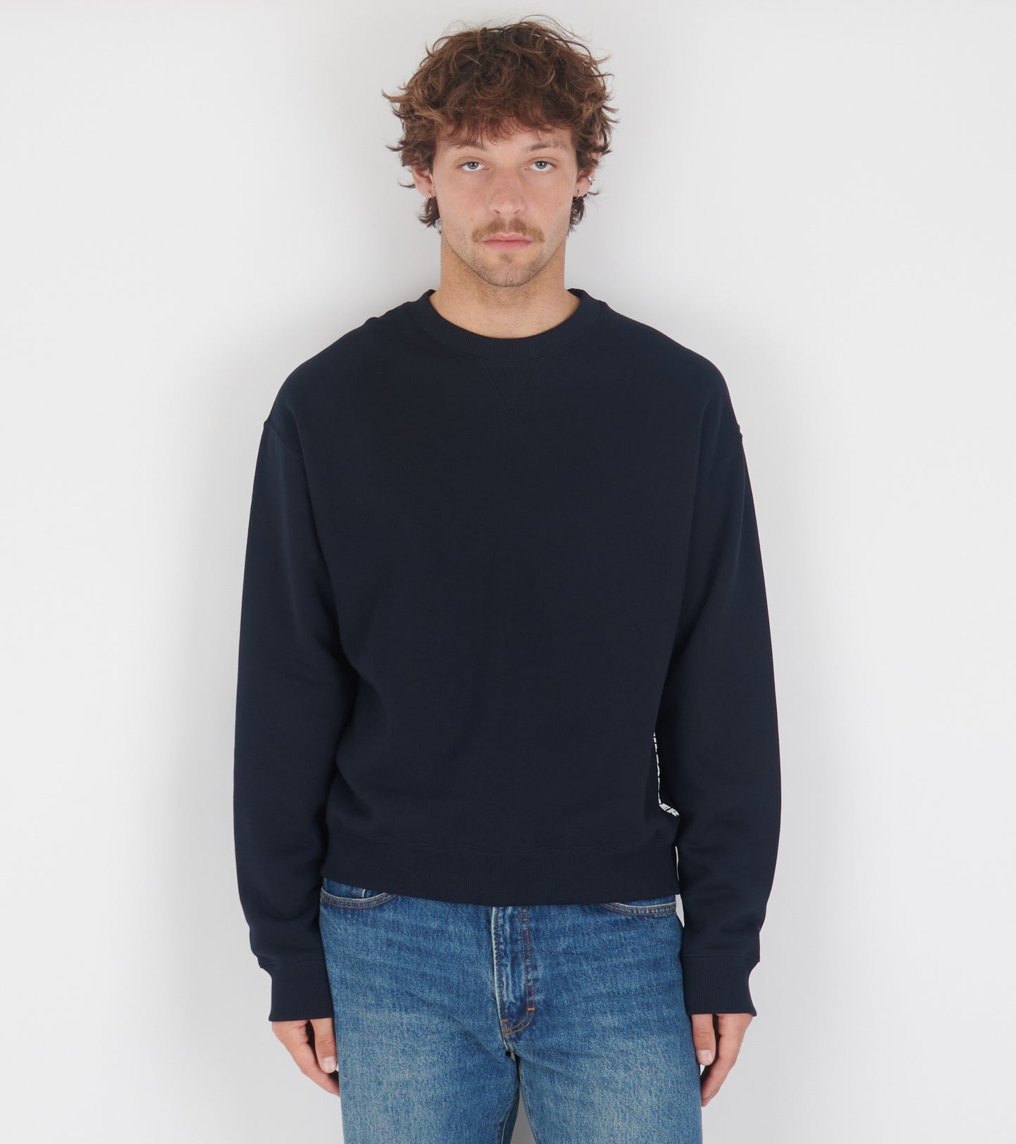 Light Soft Brushed Cotton Terry Sweatshirt Navy