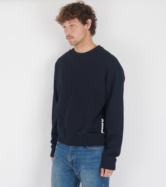Light Soft Brushed Cotton Terry Sweatshirt Navy