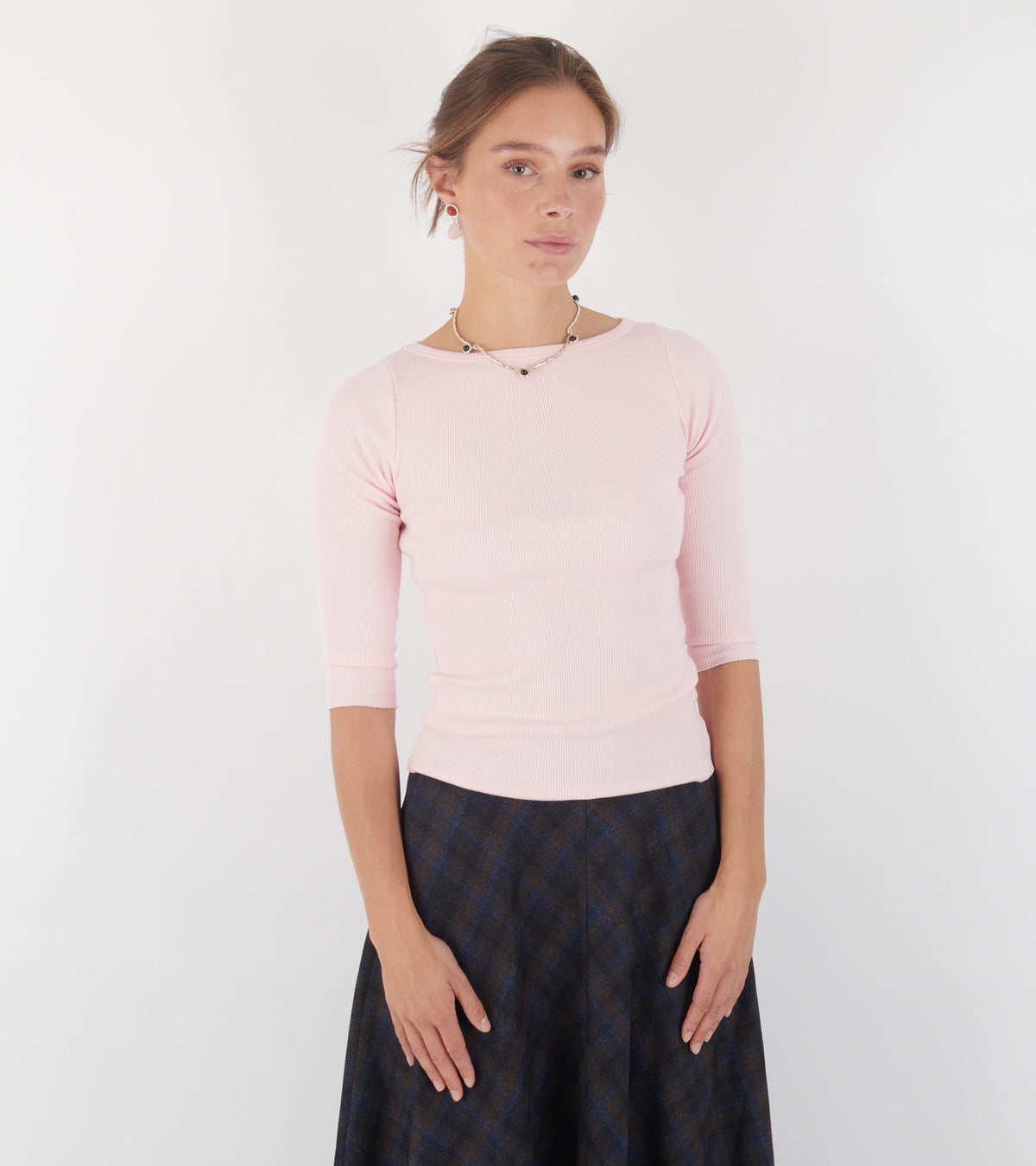 Laura Boat Neck Top Pink