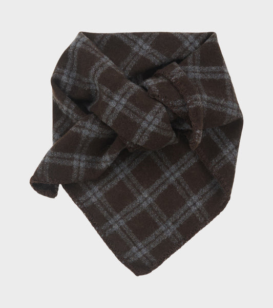 Triangle Scarf Brown Grey Check